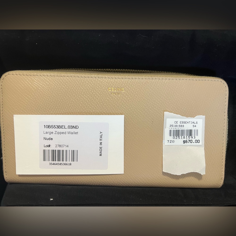 Celine Authentic CE Essentials wallet beige